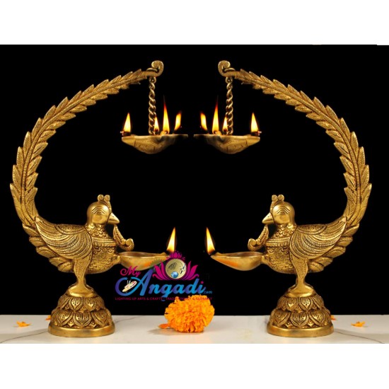 Brass Hanging Peacock Lamp Brass Hanging Peacock Lamp