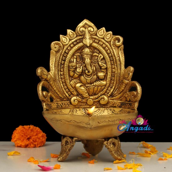 Brass Ganesha Lamp