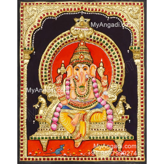 Ganapathi 3D Tanjore Painting