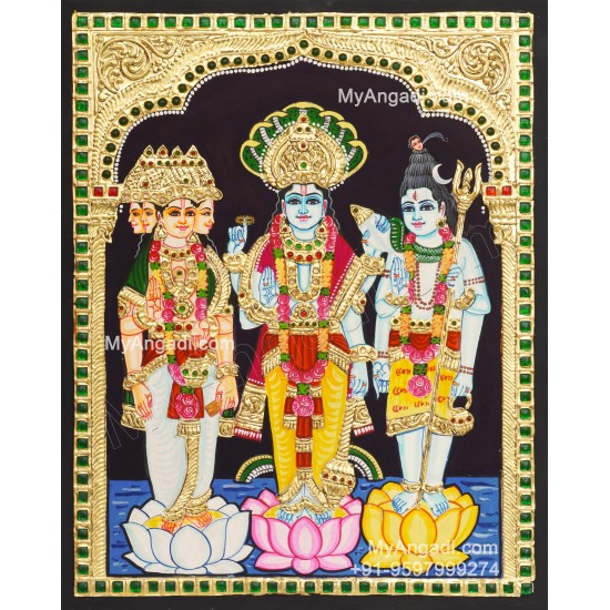 Thirimurthy Tanjore Painting