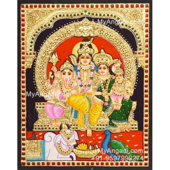 Shiva Family Tanjore Paintings