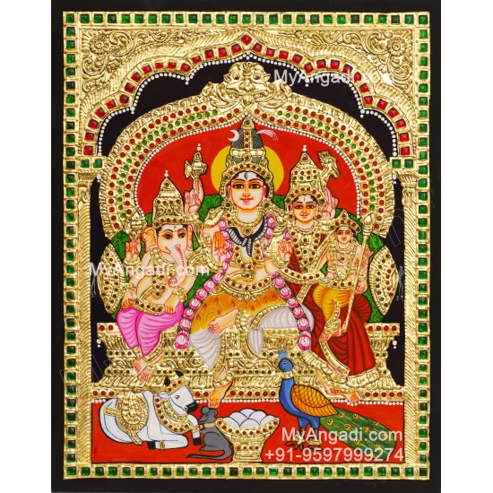 Shiva Family Tanjore Paintings