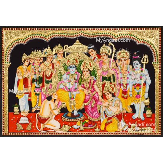 Ramar Pattabhishekam Tanjore Painting