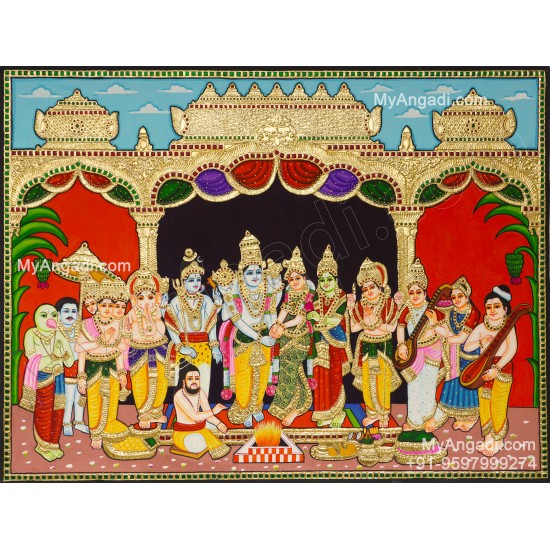 Srinivasa Kalyanam Tanjore Painting