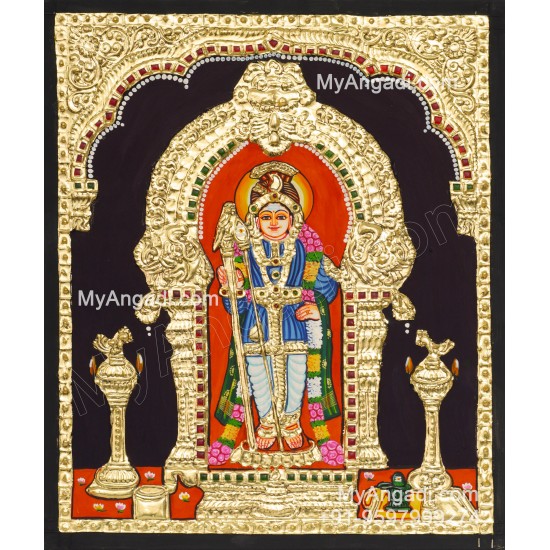 palani Raja Alangara Murugan Tanjore Painting