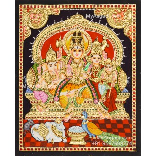 Shivan Family Tanjore Painting