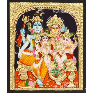 Shivan Family Tanjore Painting