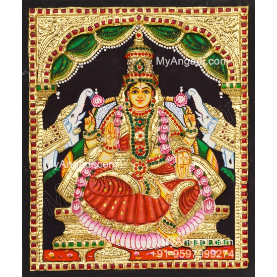 Gajalakshmi 3d Tanjore Painting