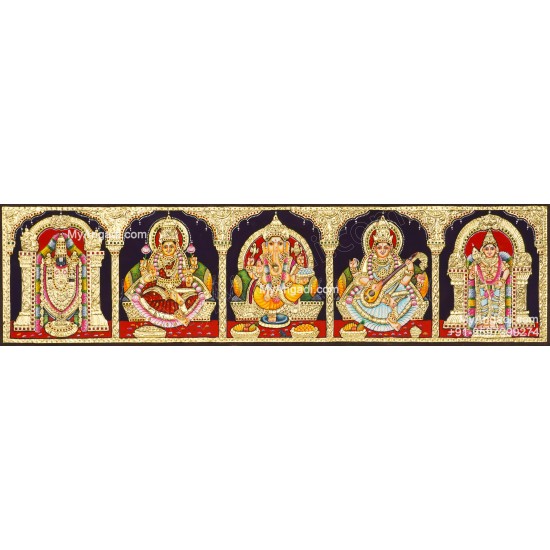 5 Panel  Tanjore Painting