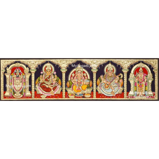 5 Panel  Tanjore Painting