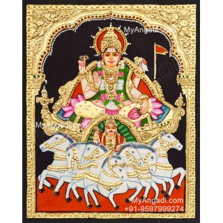 Suryanarayanan - Lord Surya Dev Tanjore Painting