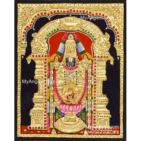 Venkateshwara swamy Lakshmi Tanjore Painting