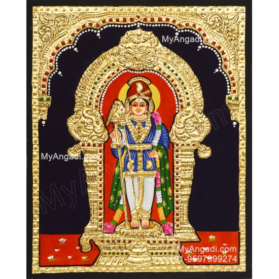 Palani Raja Alangara Murugan Tanjore Painting