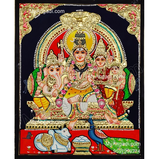 Shivan Family Tanjore Painting Shivan Family Tanjore Painting
