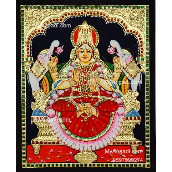 Gajalakshmi Tanjore Painting