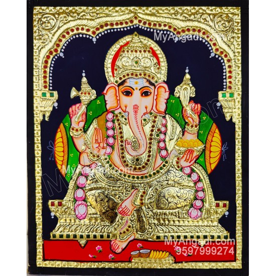 Ganesha Tanjore Painting, Ganesha Tanjore Painting