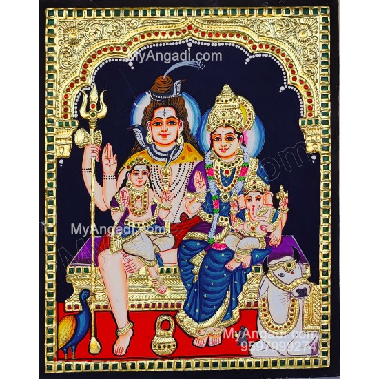 Shivan Family Tanjore Painting Shivan Family Tanjore Painting
