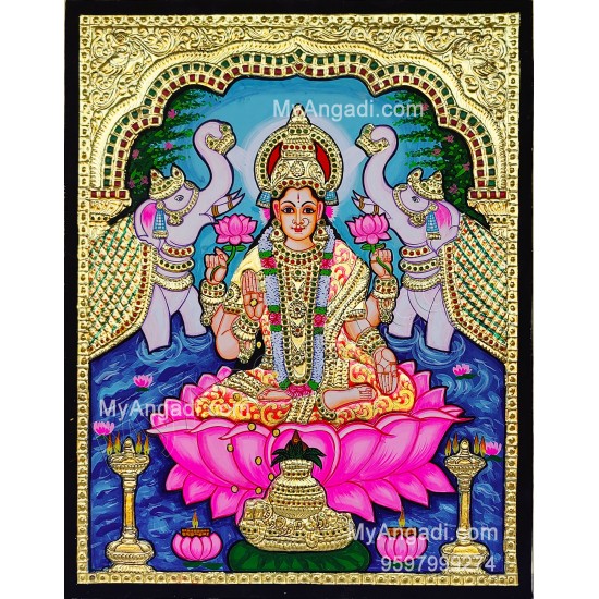 Gajalakshmi Tanjore Painting