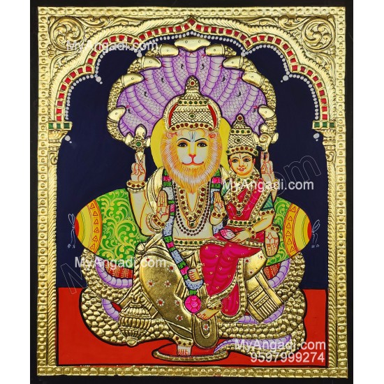 Narasimar Tanjore Painting, Lakshmi Narasimhar Tanjore Painting