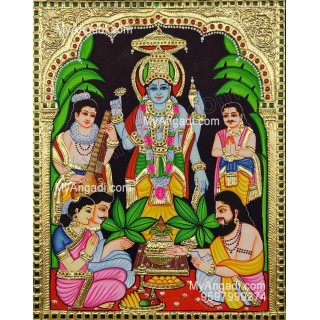 Sathya Narayana Swami Tanjore Painting