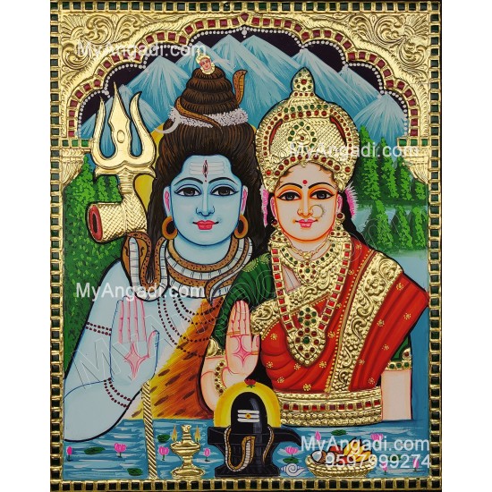 Sivan Parvathi Tanjore Painting