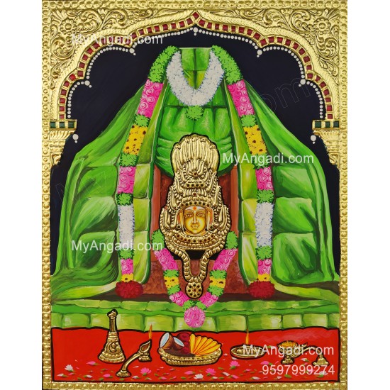 Aliya Ilangai Amman Tanjore Painting Aliya Ilangai Amman Tanjore Painting