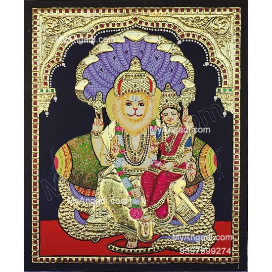 Narasimar Tanjore Painting, Lakshmi Narasimhar Tanjore Painting