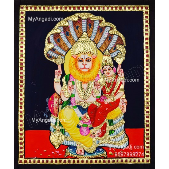 Narasimar Tanjore Painting, Lakshmi Narasimhar Tanjore Painting Narasimar Tanjore Painting, Lakshmi Narasimhar Tanjore Painting