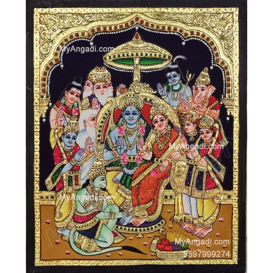 Ramar Pattabhishekam Tanjore Painting