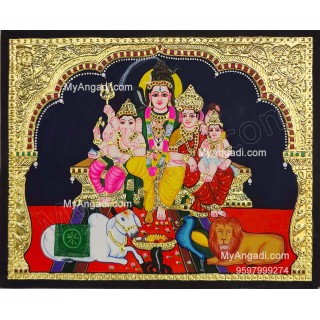 Shivan Family Tanjore Painting