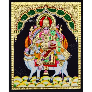 Pradosha Shivan Parvathi Tanjore Painting