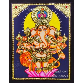 Kan Drishti Ganesha Tanjore Painting