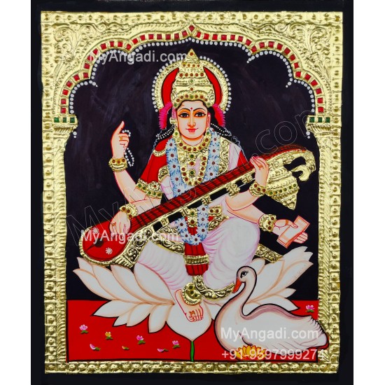 Saraswathi Tanjore Painting