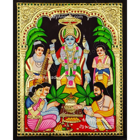 Sathyanarayana Swami Tanjore Painting