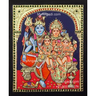 Shivan Family Tanjore Painting