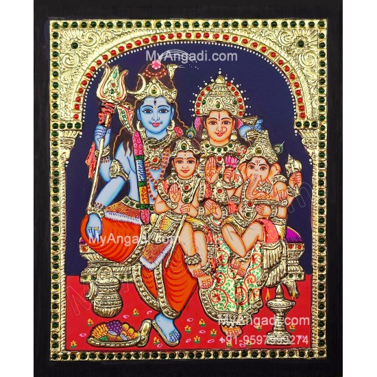 Shivan Family Tanjore Painting Shivan Family Tanjore Painting