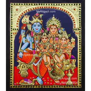 Shivan Family Tanjore Painting