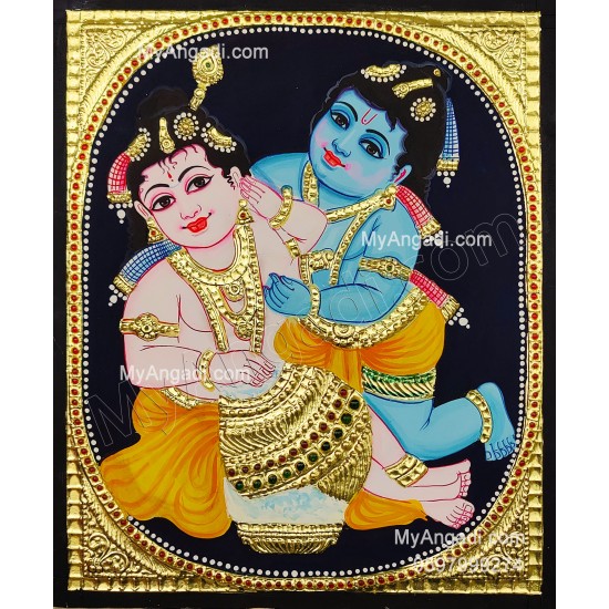 Balaram Krishna Tanjore Painting Balaram Krishna Tanjore Painting