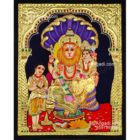 Narasimar Tanjore Painting, Lakshmi Narasimhar Tanjore Painting