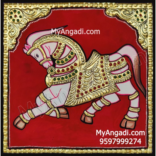 Horse Tanjore Painting Horse Tanjore Painting