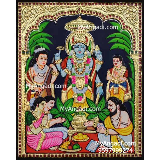 Sathya Narayana Swami Tanjore Painting