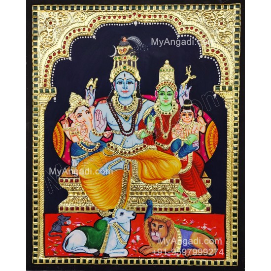 Shiva Family Tanjore Painting