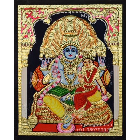 Vishnu and Lakshmi Tanjore Painting Vishnu and Lakshmi Tanjore Painting
