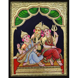Durga Lakshmi Saraswathi Tanjore Painting