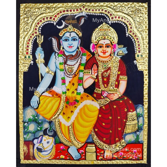 Sivan Parvathi Tanjore Painting