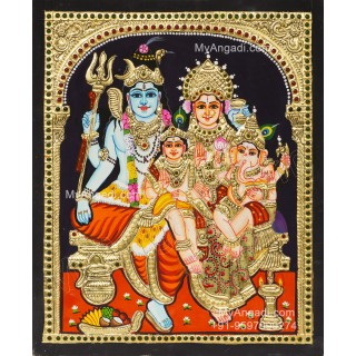 Shivan Family Tanjore Painting