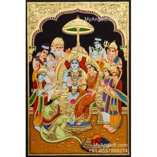 Ramar Pattabhishekam Tanjore Painting