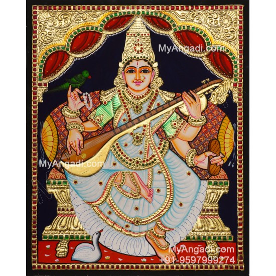 Saraswathi Tanjore Painting