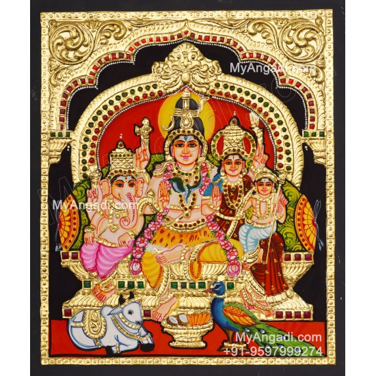 Shivan Family Tanjore Painting