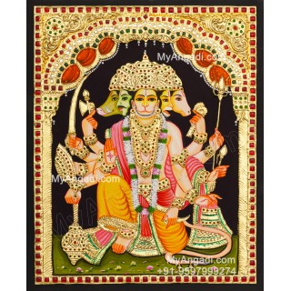 Panchamuga Hanuman Tanjore Painting